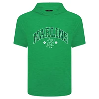 Men's Levelwear Green Miami Marlins St. Patrick's Day Phase Plaid Short Sleeve T-Shirt Hoodie