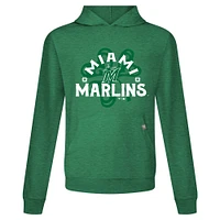Men's Levelwear Green Miami Marlins St. Patrick's Day Relay Shamrock Pullover Hoodie