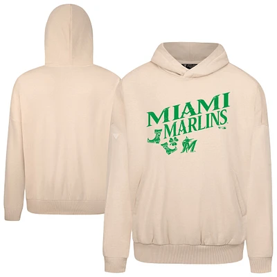 Men's Levelwear  Khaki Miami Marlins St. Patrick's Day Pullover Hoodie