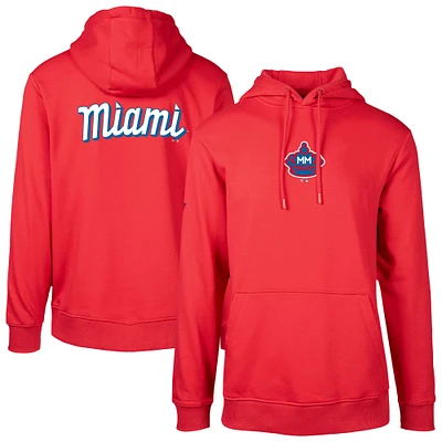 Men's Levelwear Red Miami Marlins City Connect Podium Core 2.0 Pullover Hoodie