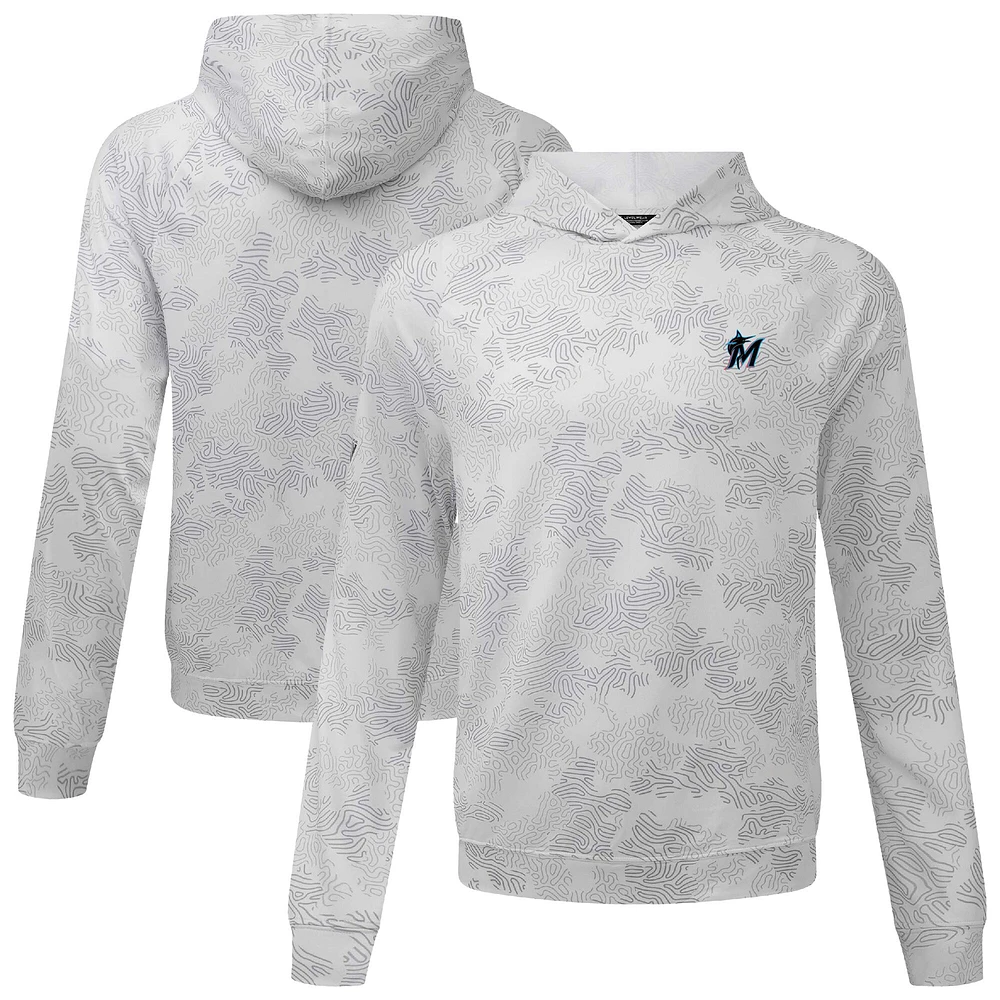 Men's Levelwear White Miami Marlins Blender Insignia 2.0 Hoodie