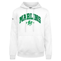 Men's Levelwear  White Miami Marlins St. Patrick's Day Podium Plaid Pullover Hoodie