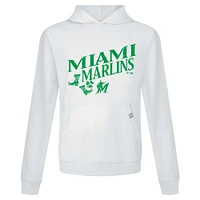 Men's Levelwear White Miami Marlins St. Patrick's Day Relay Boots Pullover Hoodie