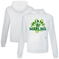 Sweat à capuche blanc Miami Marlins St. Patrick's Day Relay Shamrock pour homme Levelwear