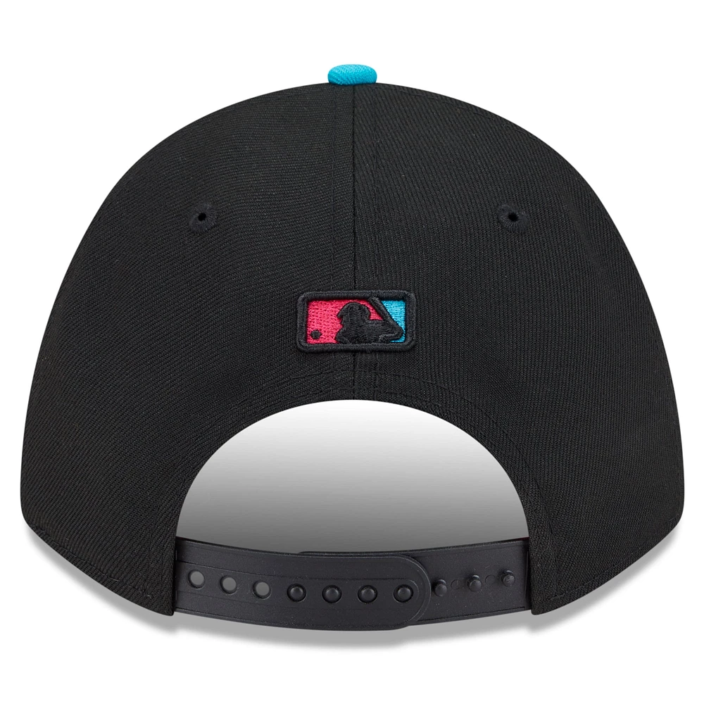 Men's New Era Black/Pink Miami Marlins 2025 City Connect 9FORTY M-Crown Adjustable Hat