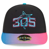Men's New Era Black/Pink Miami Marlins 2025 City Connect Low Profile 59FIFTY Fitted Hat