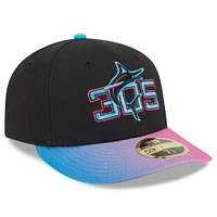 Men's New Era Black/Pink Miami Marlins 2025 City Connect Low Profile 59FIFTY Fitted Hat