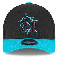 Casquette ajustable 9FORTY M-Crown City Connect 2025 des Marlins de Miami pour homme, modèle New Era noir/bleu sarcelle