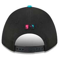 Casquette ajustable 9FORTY M-Crown City Connect 2025 des Marlins de Miami pour homme, modèle New Era noir/bleu sarcelle