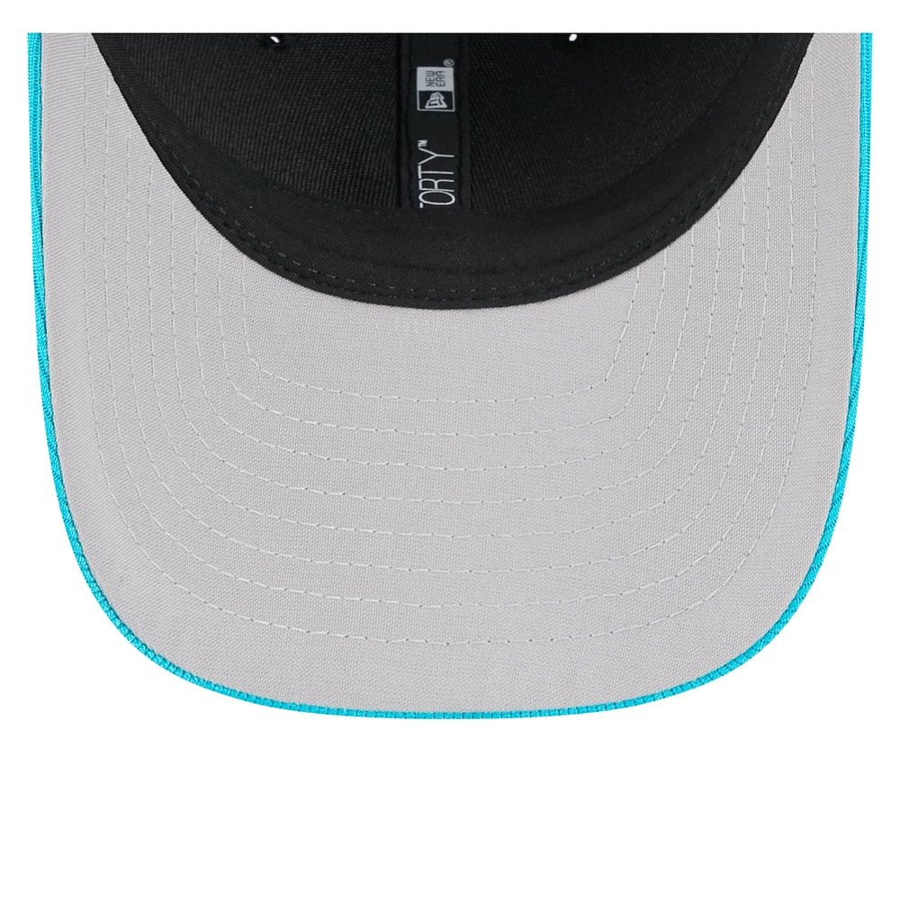Casquette ajustable 9FORTY M-Crown City Connect 2025 des Marlins de Miami pour homme, modèle New Era noir/bleu sarcelle