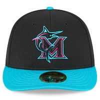 Men's New Era Black/Teal Miami Marlins 2025 City Connect Batting Practice Low Profile 59FIFTY Fitted Hat