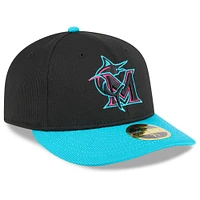 Men's New Era Black/Teal Miami Marlins 2025 City Connect Batting Practice Low Profile 59FIFTY Fitted Hat
