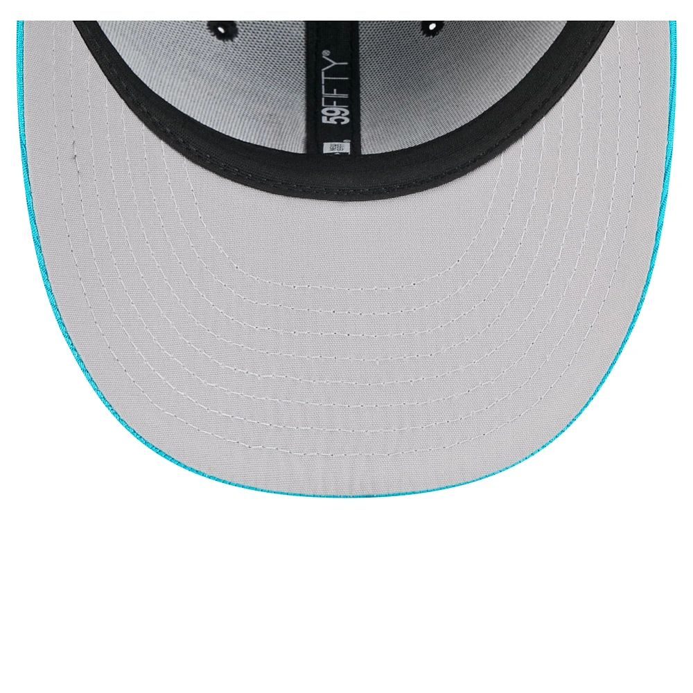 Men's New Era Black/Teal Miami Marlins 2025 City Connect Batting Practice Low Profile 59FIFTY Fitted Hat