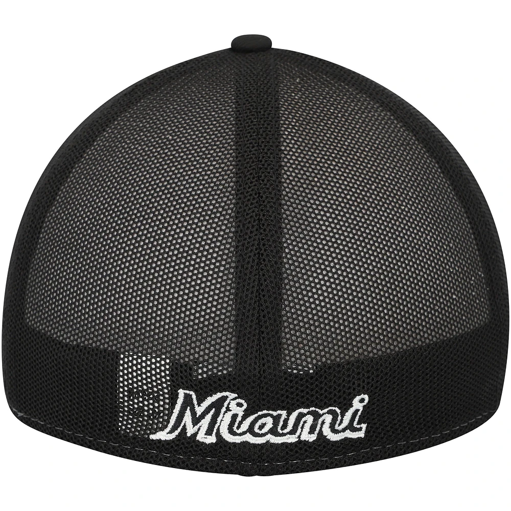 Men's New Era  Black/White Miami Marlins 2023 On-Field Batting Practice 39THIRTY Flex Hat