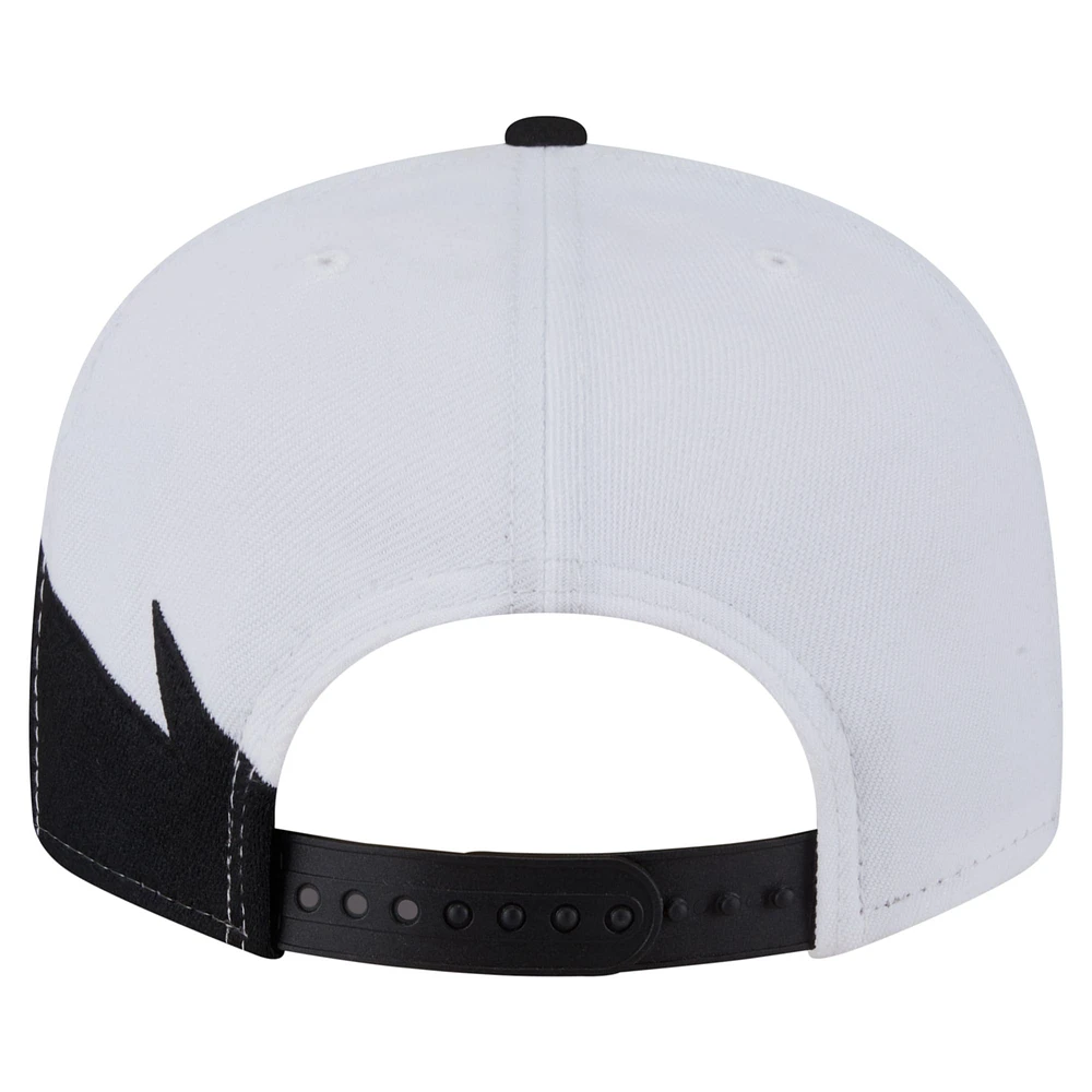 Men's New Era Black/White Miami Marlins Jagged 9FIFTY Snapback Hat