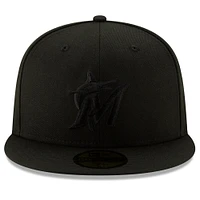 Men's New Era Black Miami Marlins 2019 Black-on-Black 59FIFTY Fitted Hat