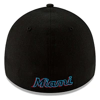 Men's New Era Black Miami Marlins 2019 Team Classic 39THIRTY Flex Hat