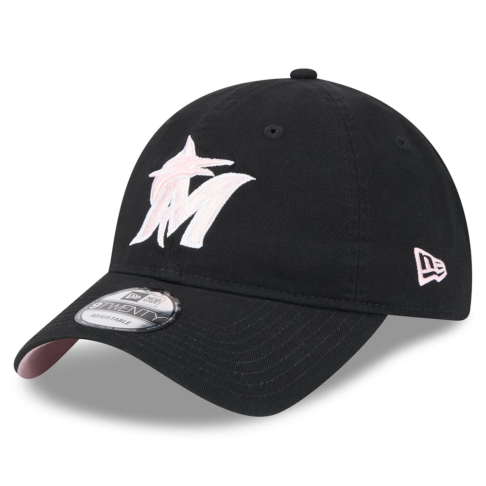 Men's New Era  Black Miami Marlins 2024 Mother's Day 9TWENTY Adjustable Hat