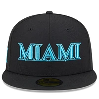 Men's New Era Black Miami Marlins 2025 City Connect 59FIFTY Fitted Hat
