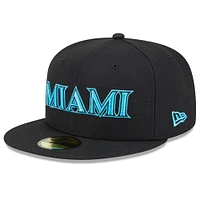 Men's New Era Black Miami Marlins 2025 City Connect 59FIFTY Fitted Hat