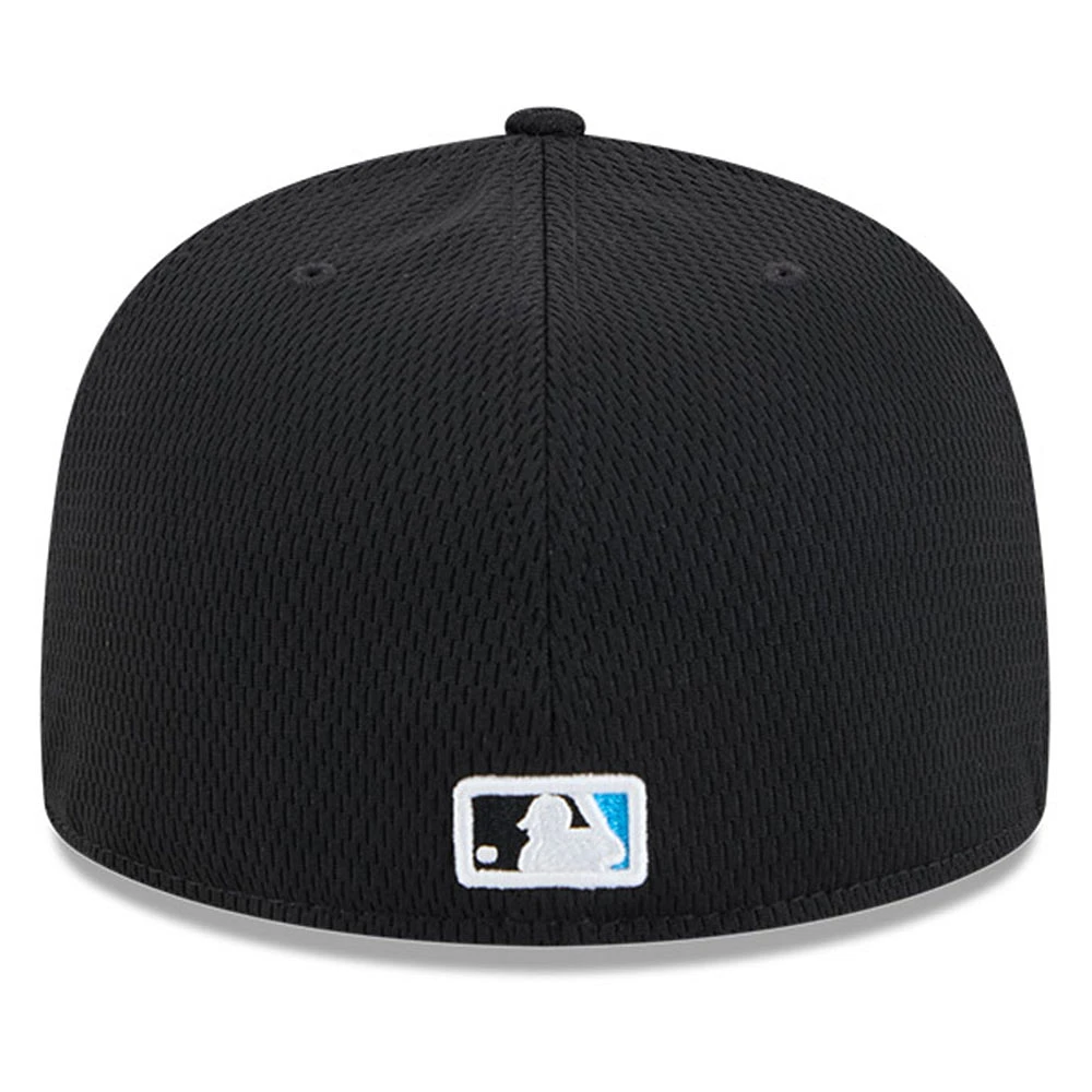 Men's New Era Black Miami Marlins 2025 MLB Clubhouse 59FIFTY Fitted Hat