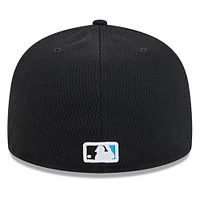 Men's New Era Black Miami Marlins 2025 MLB Clubhouse 59FIFTY Fitted Hat