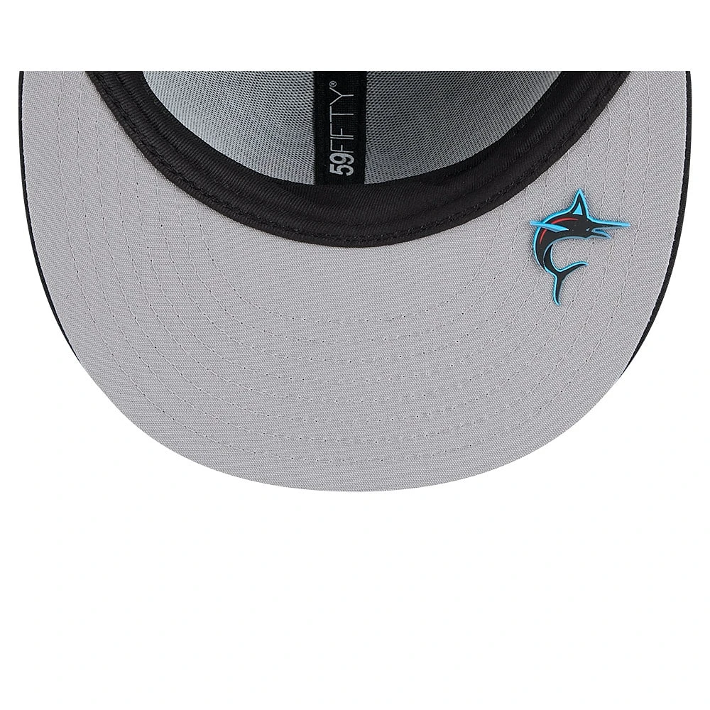 Men's New Era Black Miami Marlins 2025 MLB Clubhouse 59FIFTY Fitted Hat