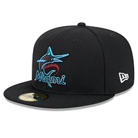 Men's New Era Black Miami Marlins 2025 MLB Clubhouse 59FIFTY Fitted Hat