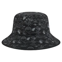 Bob New Era noir à imprimé intégral pour homme, Miami Marlins 2025, entraînement de printemps