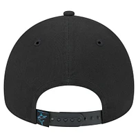 Casquette ajustable 9FORTY A-Frame noire New Era pour homme des Miami Marlins