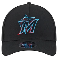 Men's New Era  Black Miami Marlins 9FORTY M-Crown Adjustable Hat