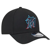 Men's New Era  Black Miami Marlins 9FORTY M-Crown Adjustable Hat