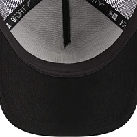 Men's New Era Black Miami Marlins A-Frame 9FORTY Trucker Adjustable Hat