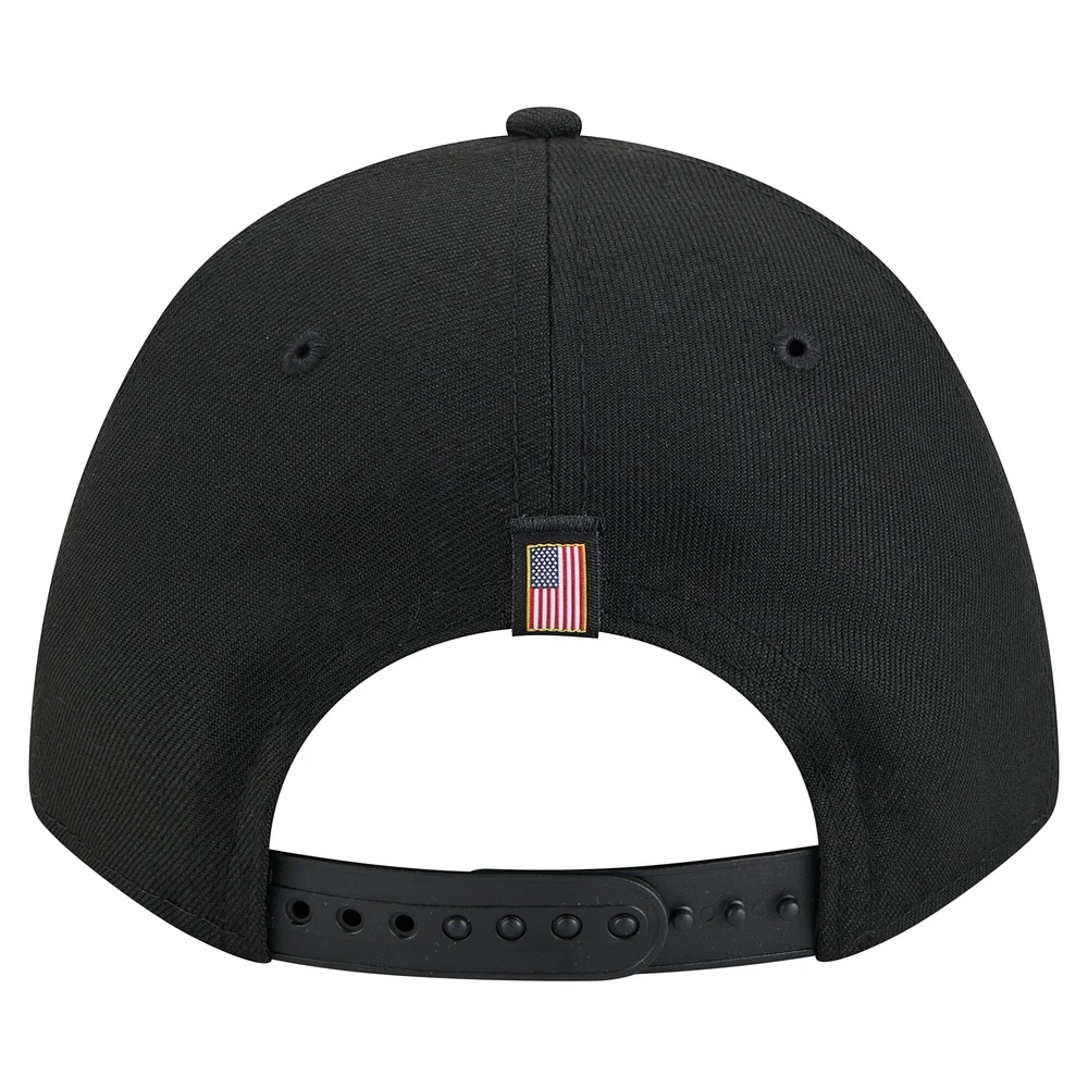 Casquette ajustable New Era noire Miami Marlins 9FORTY M-Crown A-Frame pour homme