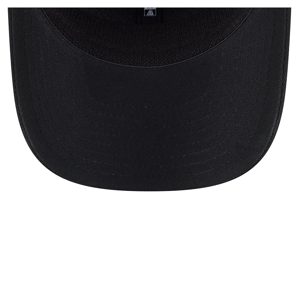 Men's New Era Black Miami Marlins Circle Patch 9SEVENTY Stretch-Snap Hat