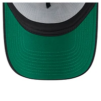 Casquette camionneur ajustable New Era noire Miami Marlins 9FORTY A-Frame pour homme