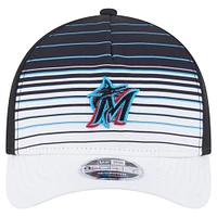 Men's New Era  Black Miami Marlins Gradient 9FORTY M-Crown Adjustable Hat
