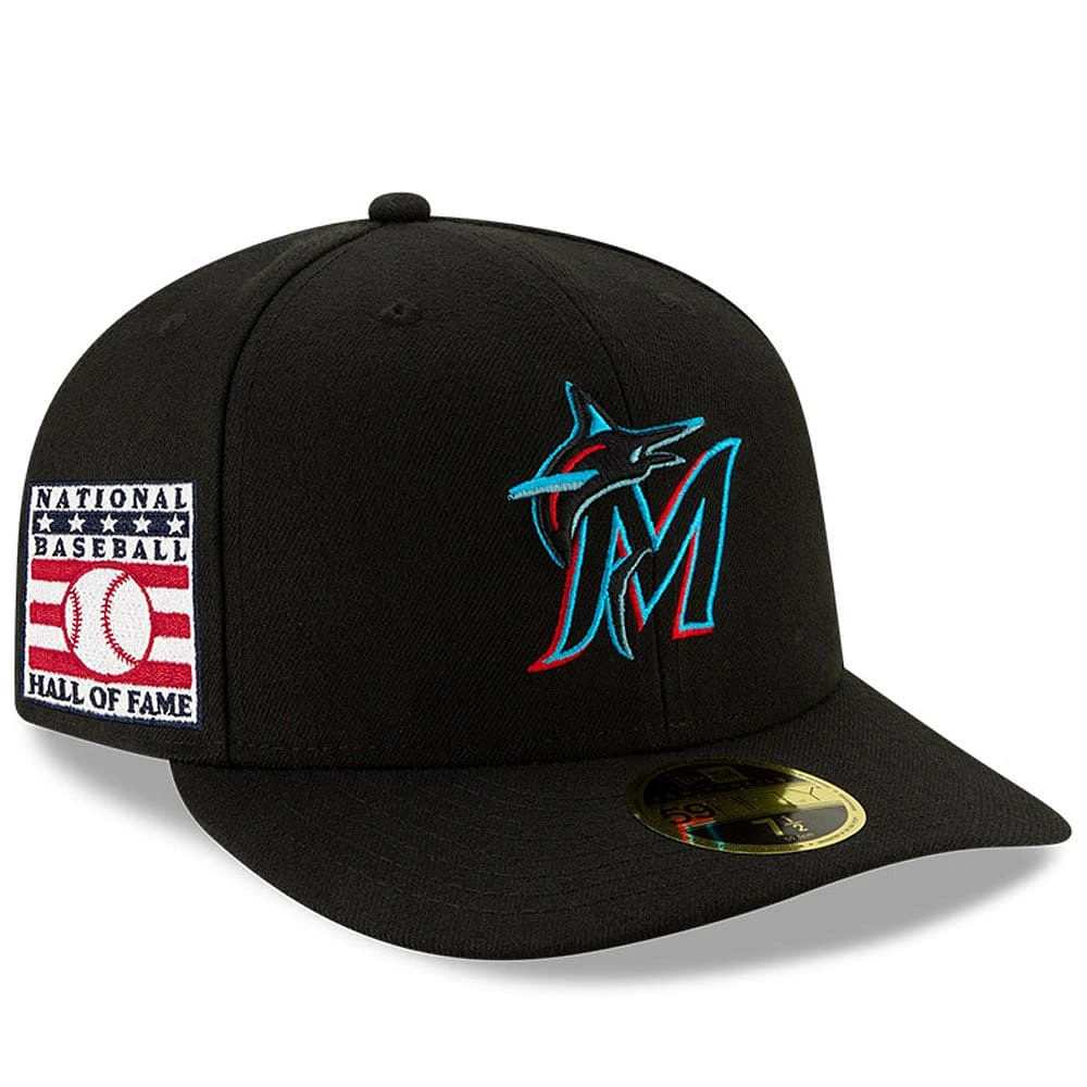 Men's New Era Black Miami Marlins National Baseball Hall of Fame Low Profile 59FIFTY Fitted Hat