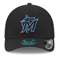 Men's New Era  Black Miami Marlins Player Replica 9FORTY Adjustable Hat