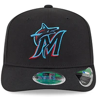 Casquette ajustable New Era Miami Marlins Player Replica 9SEVENTY noire pour homme
