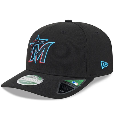 Casquette ajustable New Era Miami Marlins Player Replica 9SEVENTY noire pour homme