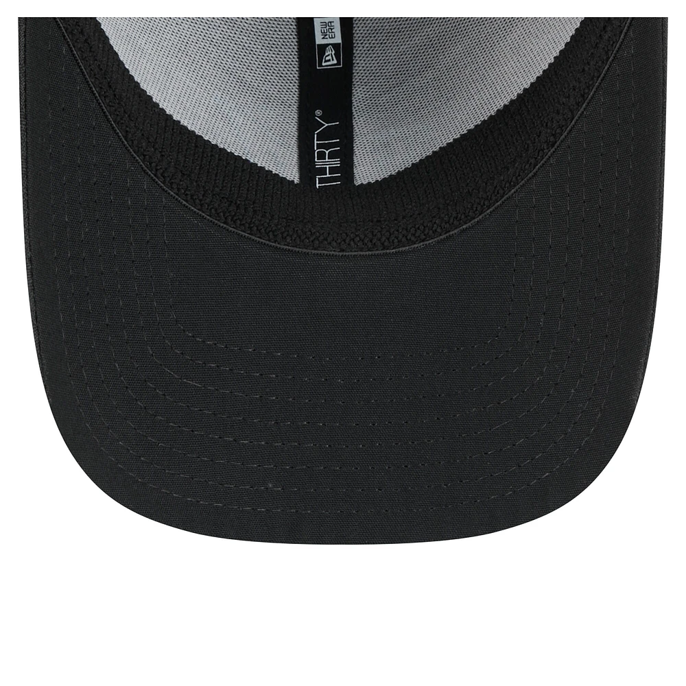 Casquette New Era 39THIRTY Flex noire à motif camouflage subtil des Miami Marlins pour homme