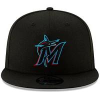 Men's New Era Black Miami Marlins Team Color 9FIFTY Snapback Hat