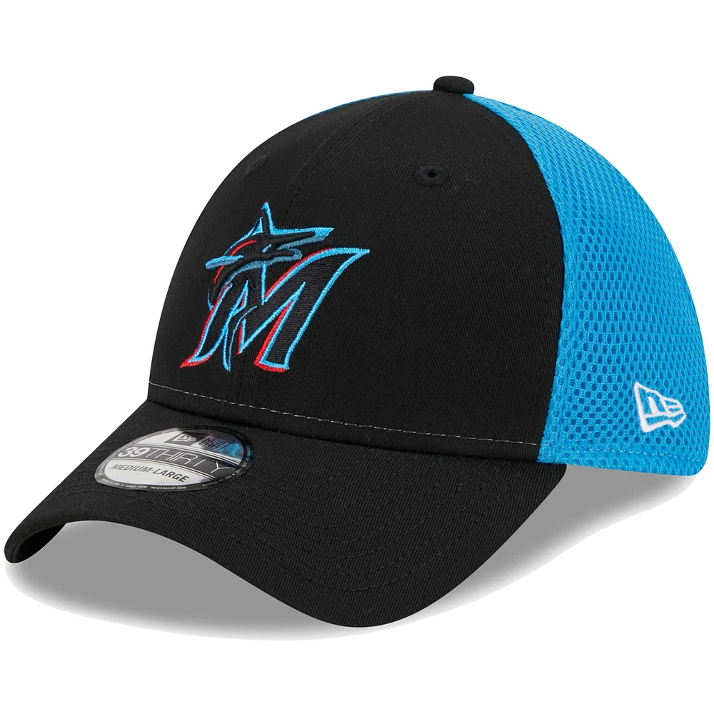 Casquette Flex New Era Miami Marlins Team Neo 39THIRTY pour homme noire