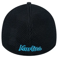 Men's New Era Black Miami Marlins Team Tone 39THIRTY Flex Hat