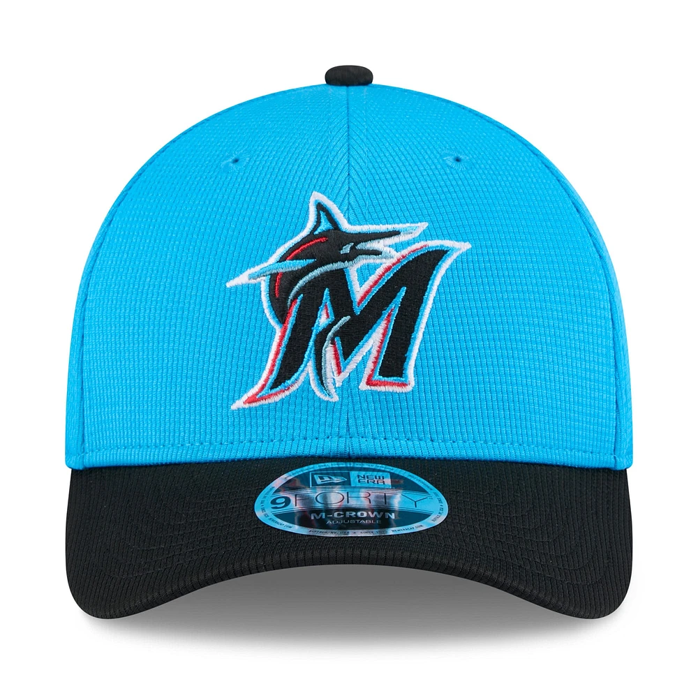 Casquette ajustable 9FORTY Miami Marlins 2025 Spring Training pour homme New Era Blue