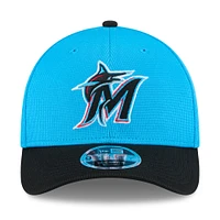 Casquette ajustable 9FORTY Miami Marlins 2025 Spring Training pour homme New Era Blue