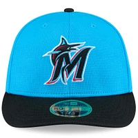 Casquette ajustée à profil bas 59FIFTY Miami Marlins 2025 bleu/noir pour homme New Era