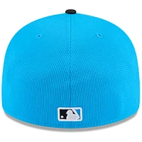 Casquette ajustée à profil bas 59FIFTY Miami Marlins 2025 bleu/noir pour homme New Era