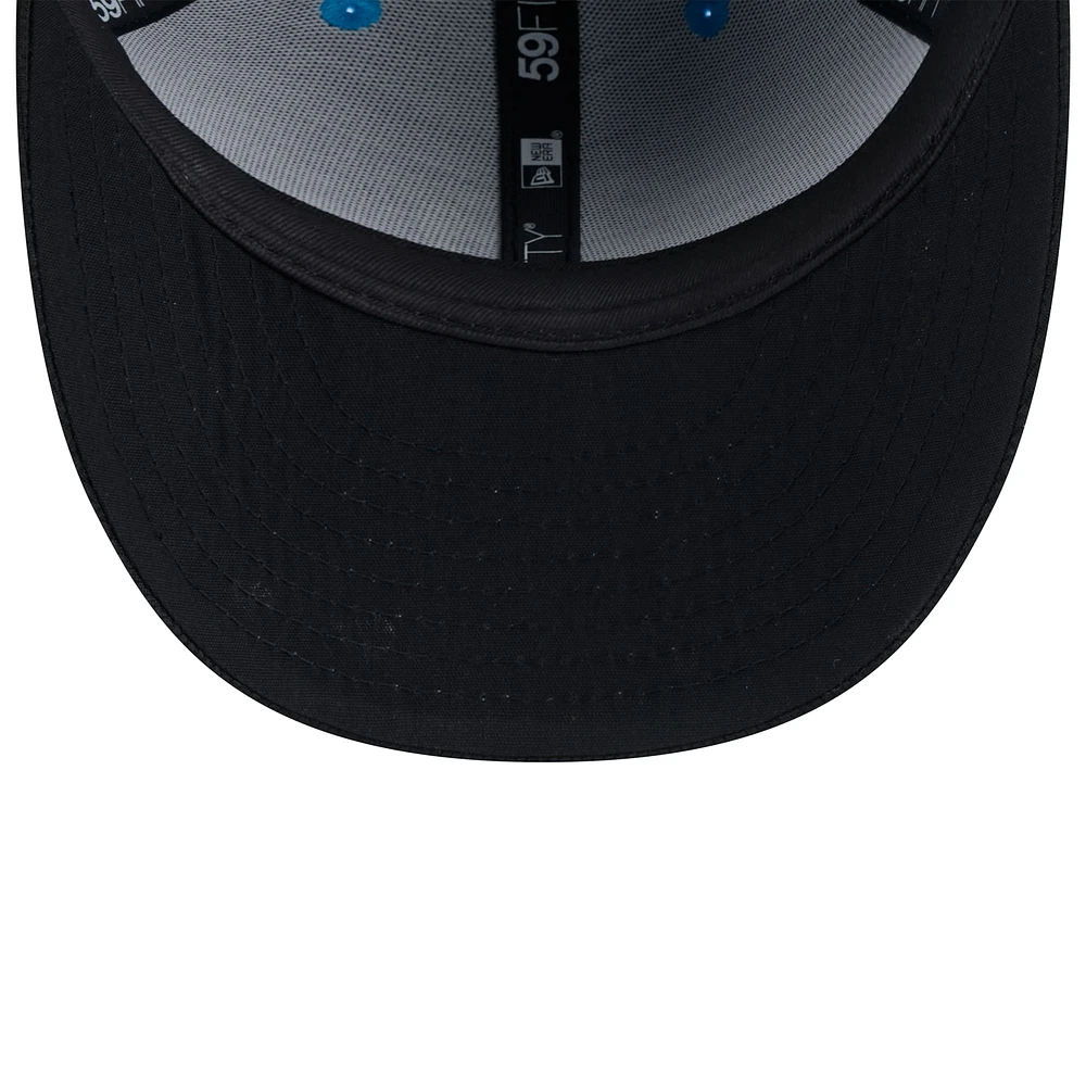 Casquette ajustée à profil bas 59FIFTY Miami Marlins 2025 bleu/noir pour homme New Era